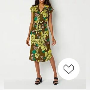 NWOT Dress: Midi, Lightweight Summer Shirtdress, Tropical Floral Print